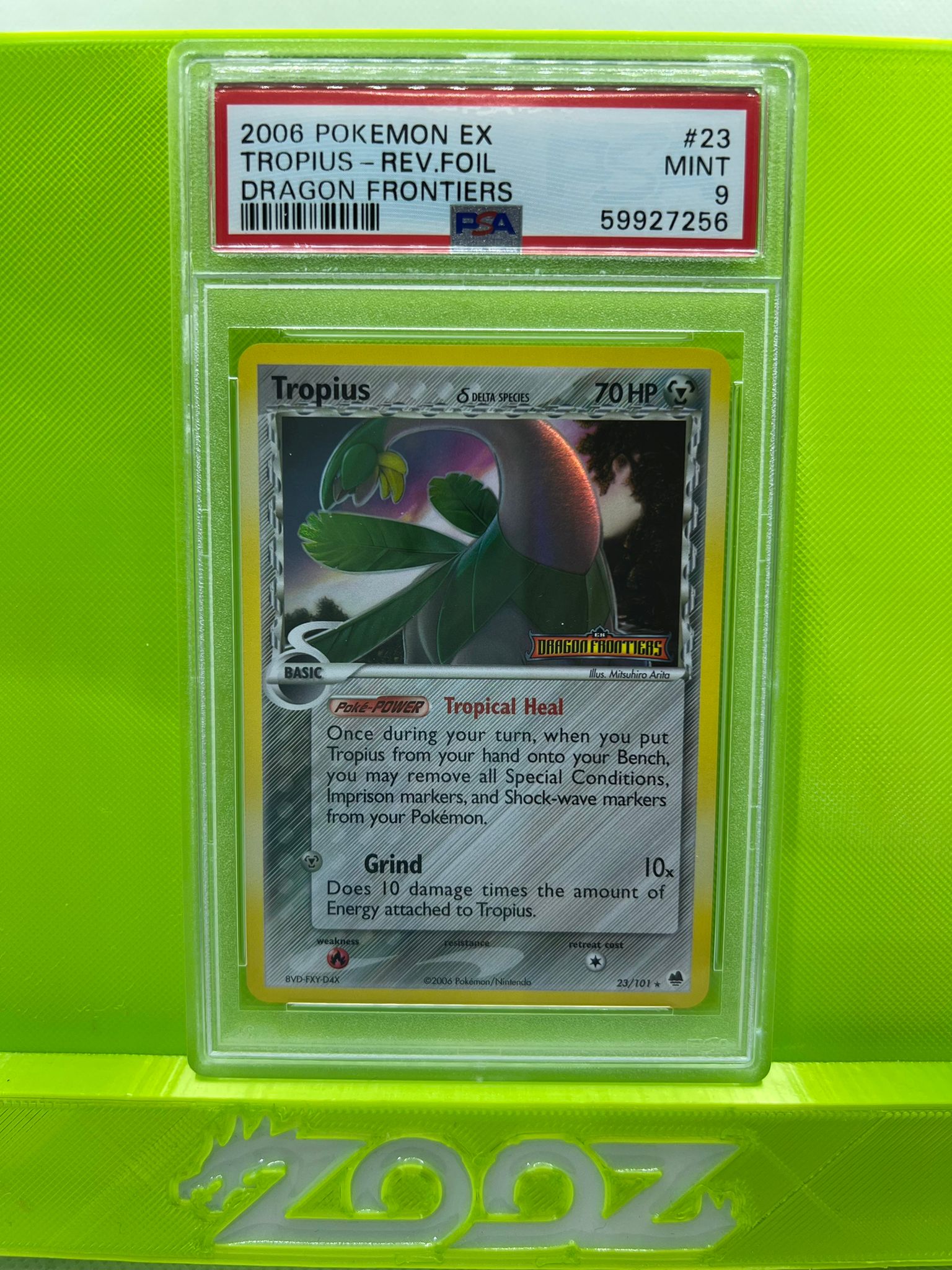 PSA 9 Pokemon EX Tropius #23 Dragon Frontiers Reverse Foil